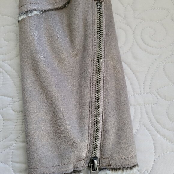 BEBE Suede Cowl Neck Moto Jacket - Picture 6 of 8